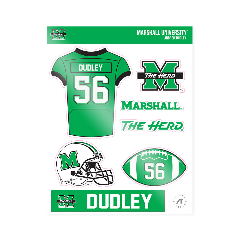 Marshall - NCAA Football : Andrew Dudley - Sticker Sheet-0