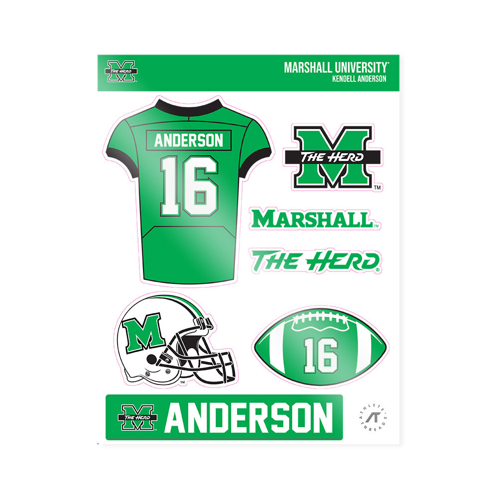 Marshall - NCAA Football : Kendell Anderson - Sticker Sheet-0