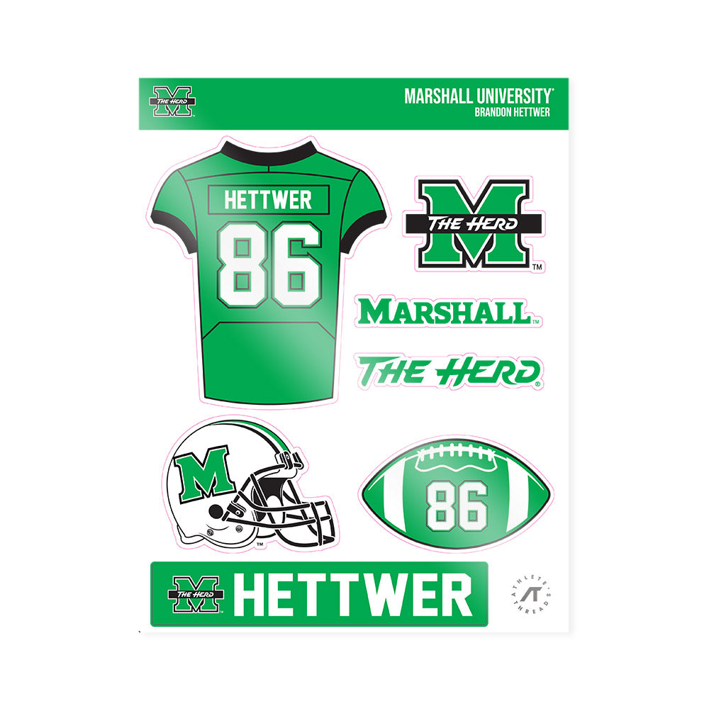 Marshall - NCAA Football : Brandon Hettwer - Sticker Sheet-0