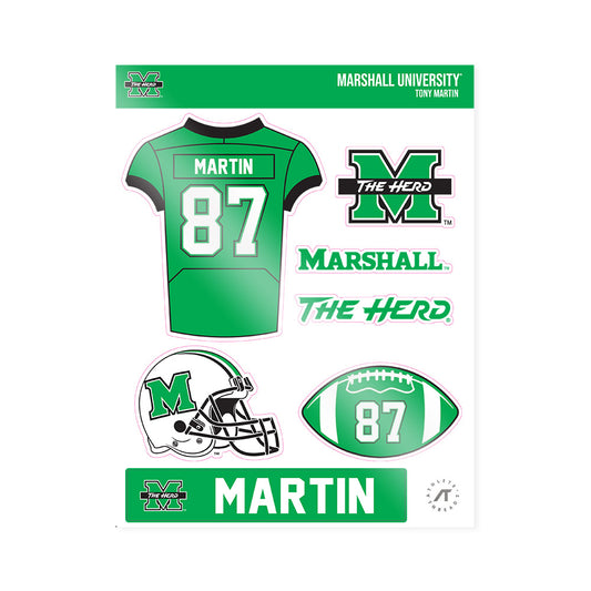 Marshall - NCAA Football : Tony Martin - Sticker Sheet-0