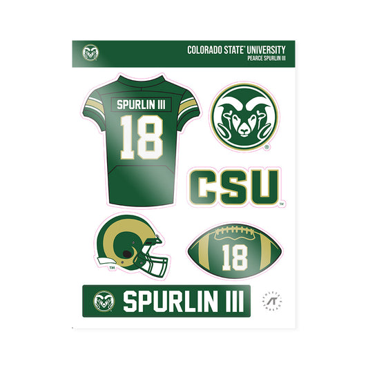 Colorado State - NCAA Football : Pearce Spurlin III - Sticker Sheet-0