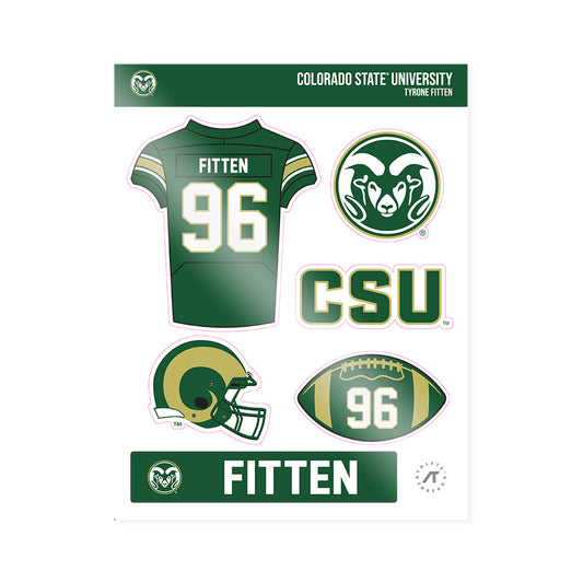 Colorado State - NCAA Football : Tyrone Fitten - Sticker Sheet-0