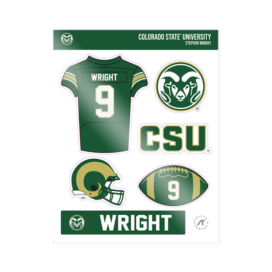 Colorado State - NCAA Football : Stephon Wright - Sticker Sheet-0