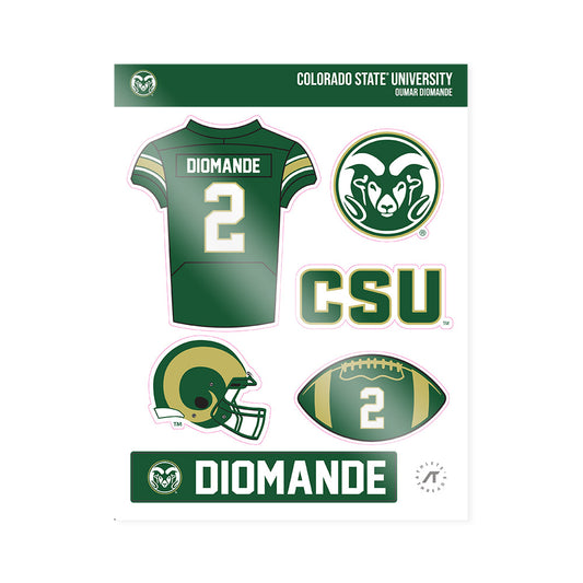 Colorado State - NCAA Football : Oumar Diomande - Sticker Sheet-0