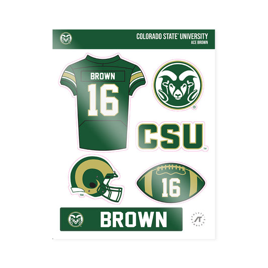 Colorado State - NCAA Football : Ace Brown - Sticker Sheet-0