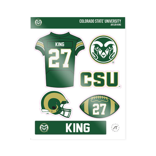 Colorado State - NCAA Football : Jaylen King - Sticker Sheet-0