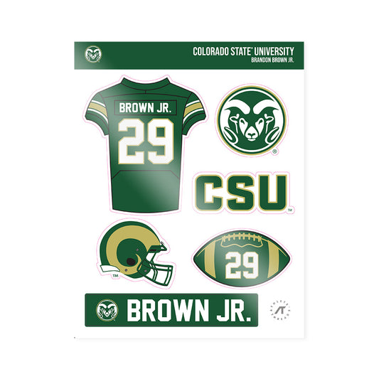 Colorado State - NCAA Football : Brandon Brown Jr. - Sticker Sheet-0