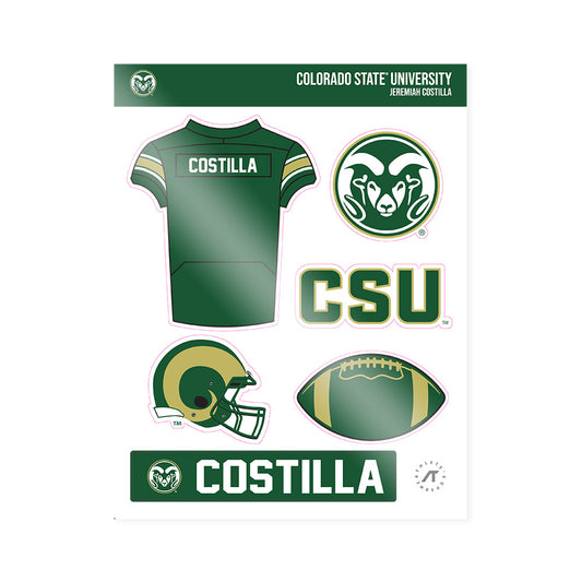 Colorado State - NCAA Football : Jeremiah Costilla - Sticker Sheet-0