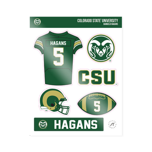 Colorado State - NCAA Football : Dangelo Hagans - Sticker Sheet-0