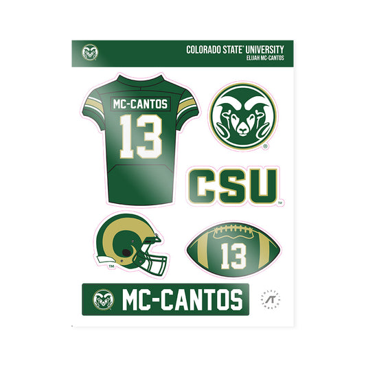 Colorado State - NCAA Football : Elijah Mc-Cantos - Sticker Sheet-0