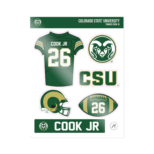 Colorado State - NCAA Football : Thomas Cook jr - Sticker Sheet-0