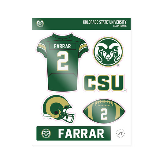 Colorado State - NCAA Football : K'saan Farrar - Sticker Sheet-0