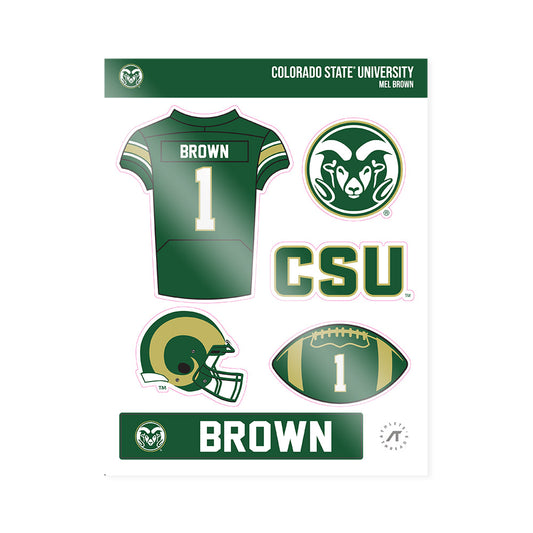 Colorado State - NCAA Football : Mel Brown - Sticker Sheet-0