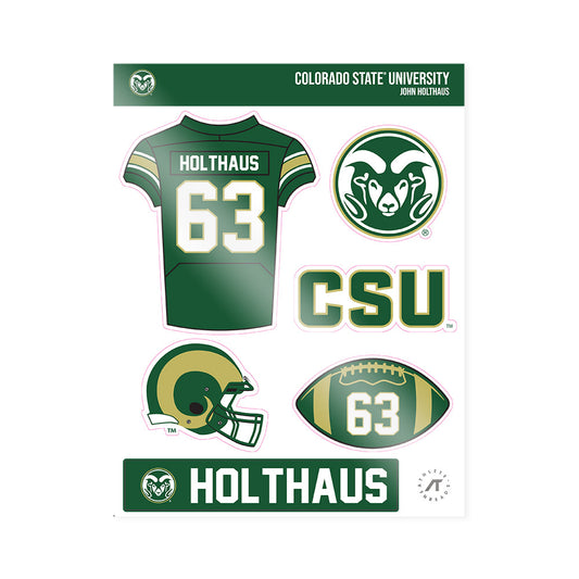 Colorado State - NCAA Football : John Holthaus - Sticker Sheet-0