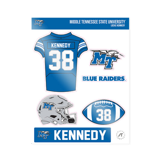MTSU - NCAA Football : Locke Kennedy - Sticker Sheet-0