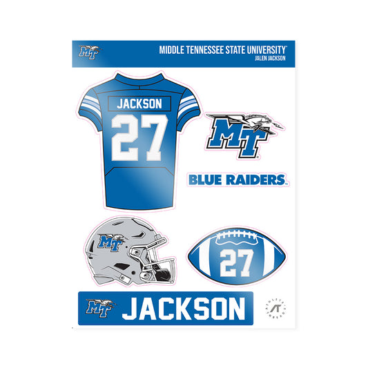 MTSU - NCAA Football : Jalen Jackson - Sticker Sheet-0