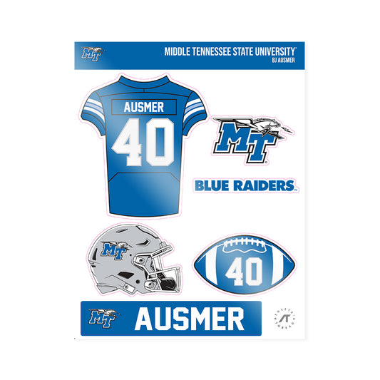 MTSU - NCAA Football : BJ Ausmer - Sticker Sheet-0