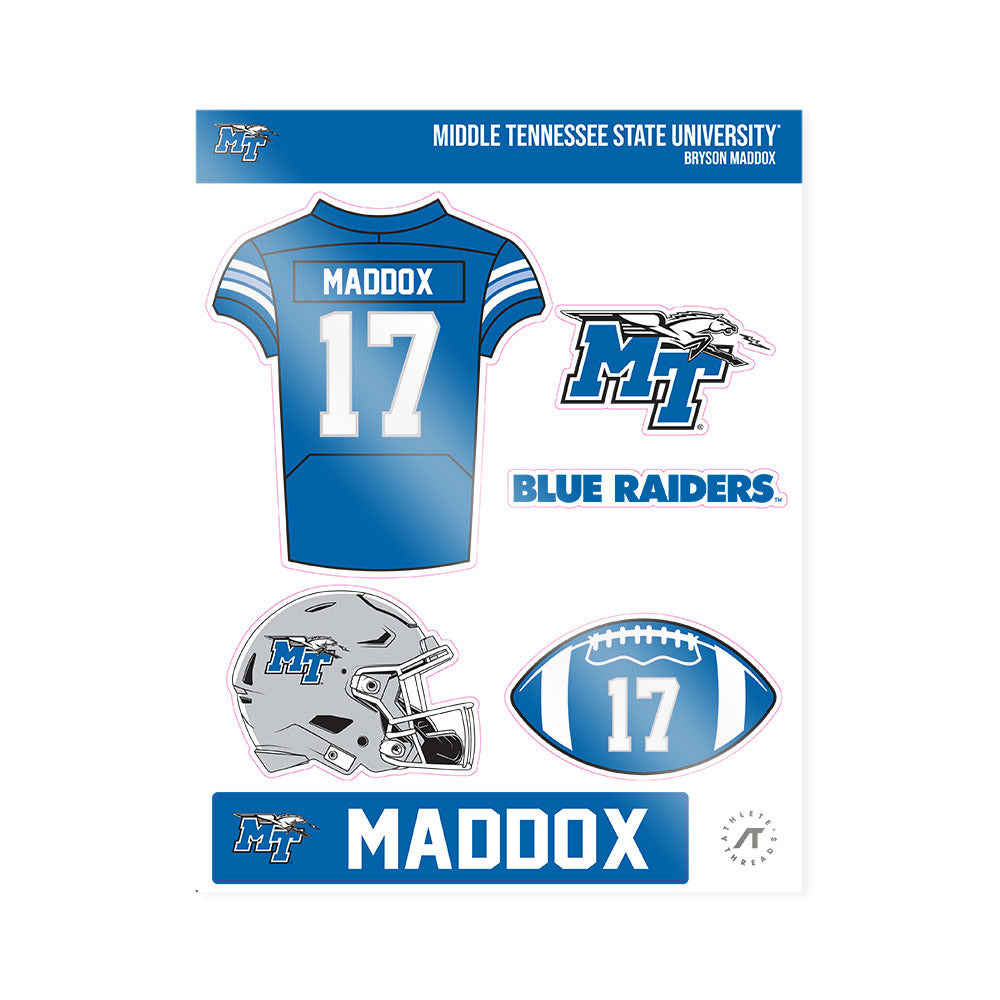 MTSU - NCAA Football : Bryson Maddox - Sticker Sheet-0
