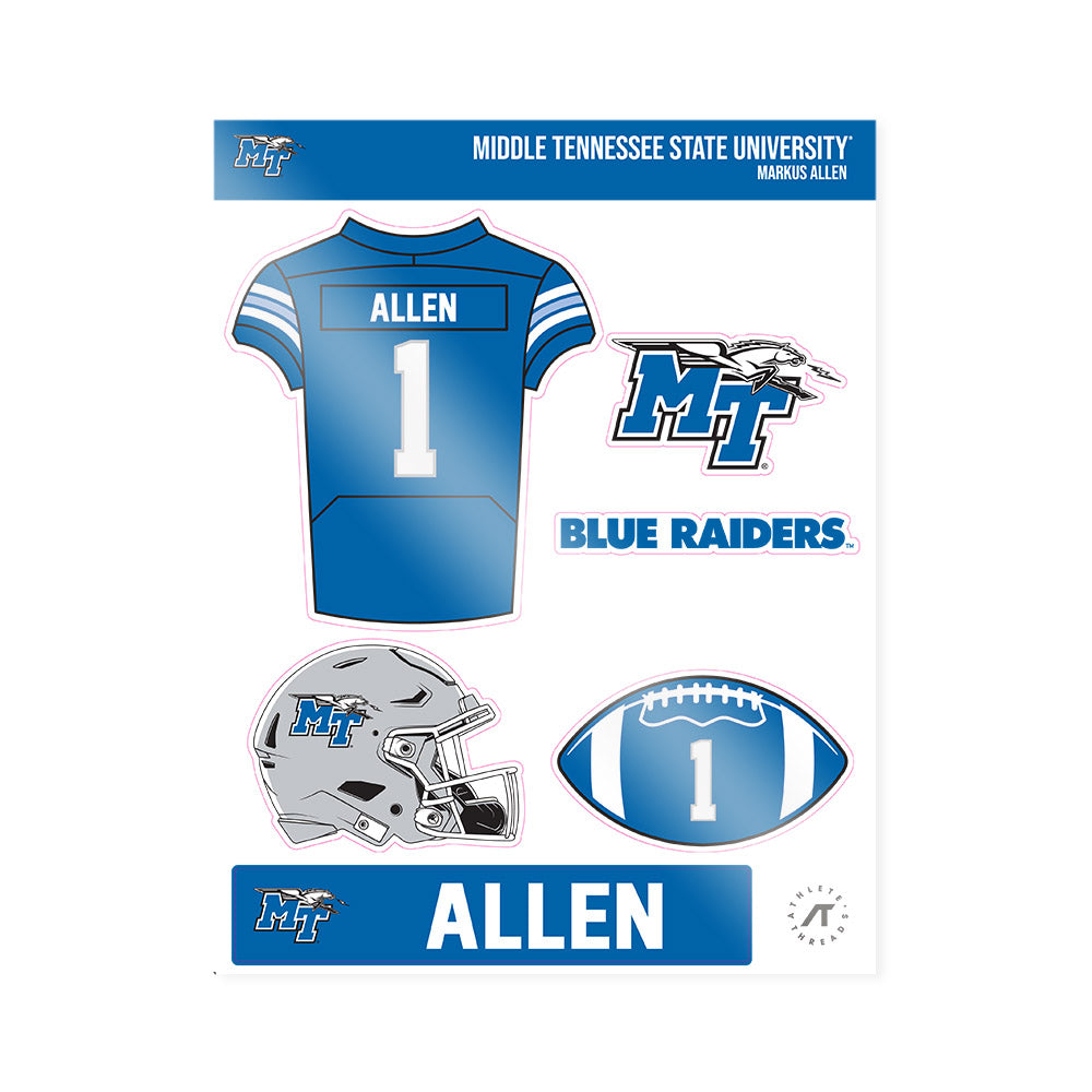 MTSU - NCAA Football : Markus Allen - Sticker Sheet-0