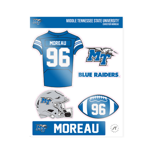 MTSU - NCAA Football : Christien Moreau - Sticker Sheet-0