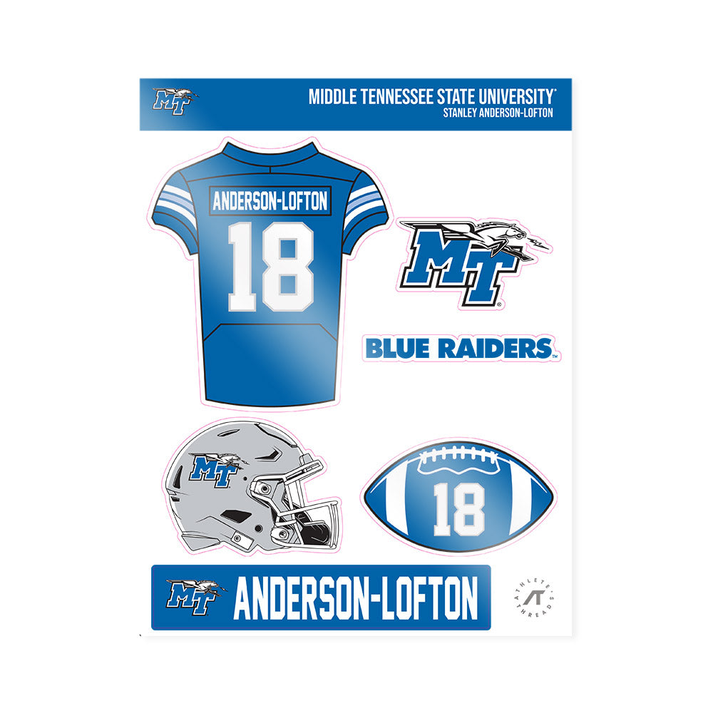 MTSU - NCAA Football : Stanley Anderson-Lofton - Sticker Sheet-0