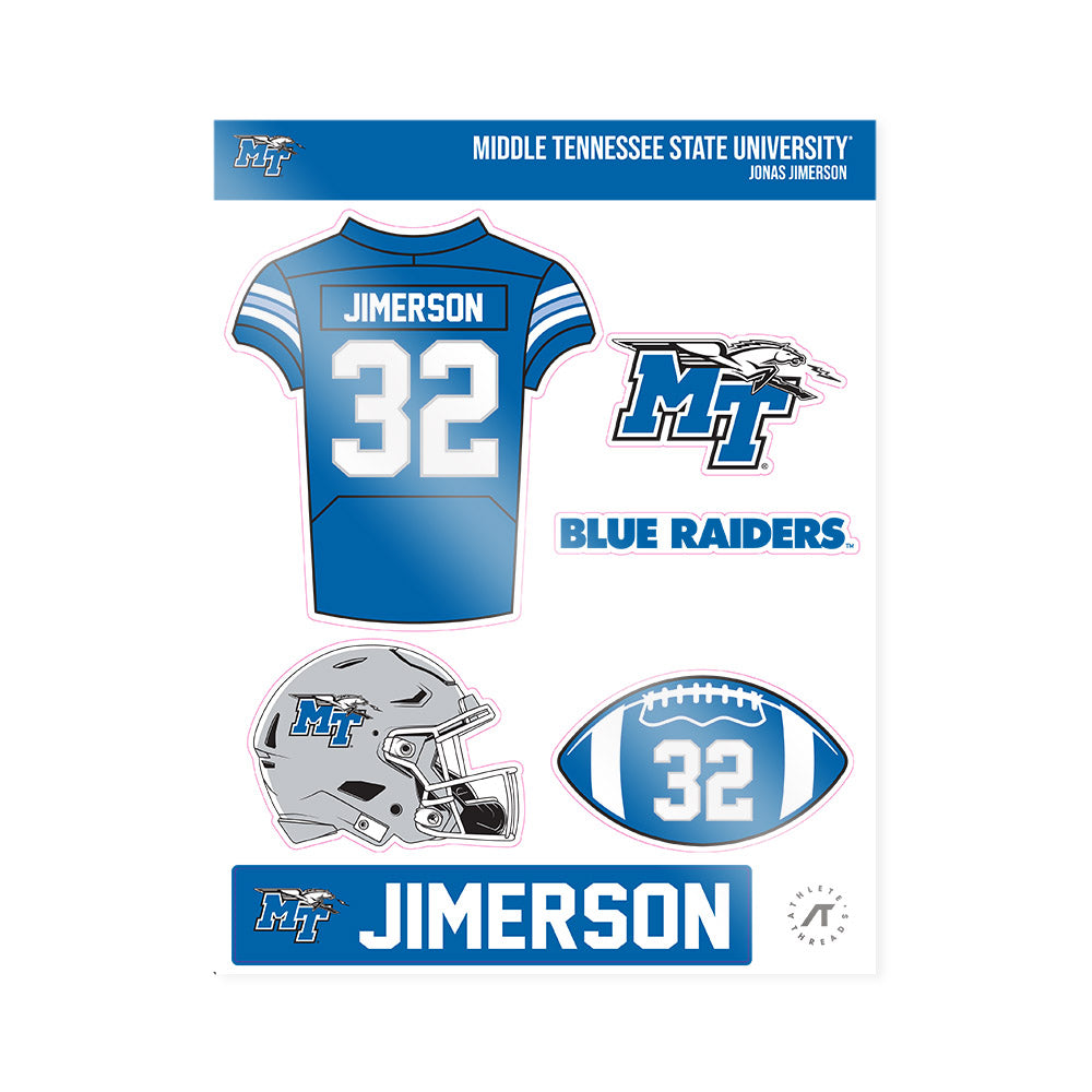 MTSU - NCAA Football : Jonas Jimerson - Sticker Sheet-0