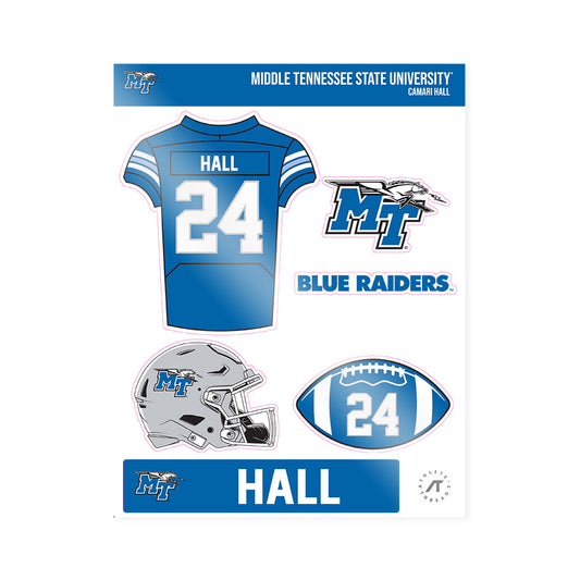 MTSU - NCAA Football : Camari Hall - Sticker Sheet-0
