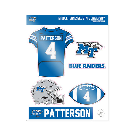 MTSU - NCAA Football : Tyree Patterson - Sticker Sheet-0
