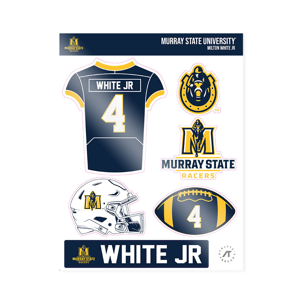 Murray State - NCAA Football : Milton White jr - Sticker Sheet-0
