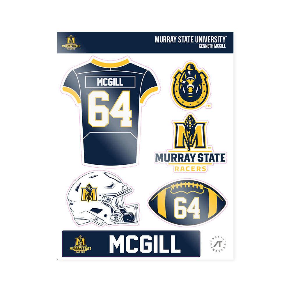 Murray State - NCAA Football : Kenneth McGill - Sticker Sheet-0