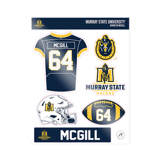 Murray State - NCAA Football : Kenneth McGill - Sticker Sheet-0