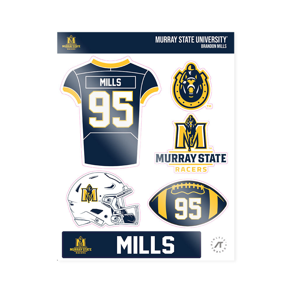 Murray State - NCAA Football : Brandon Mills - Sticker Sheet-0