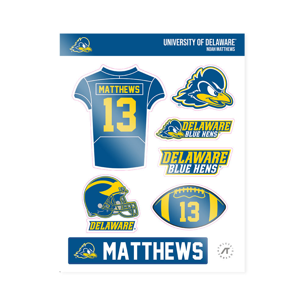 Delaware - NCAA Football : Noah Matthews - Sticker Sheet-0