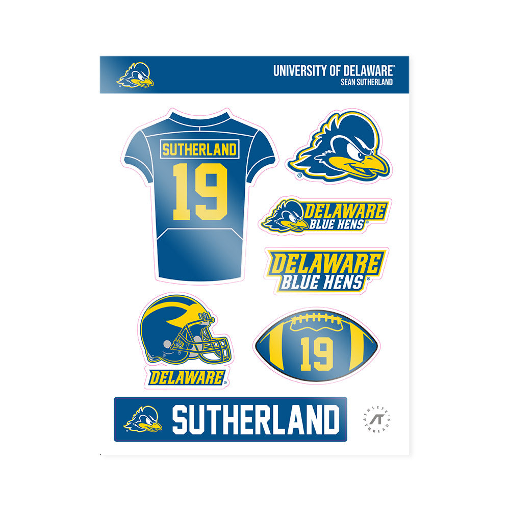 Delaware - NCAA Football : Sean Sutherland - Sticker Sheet-0