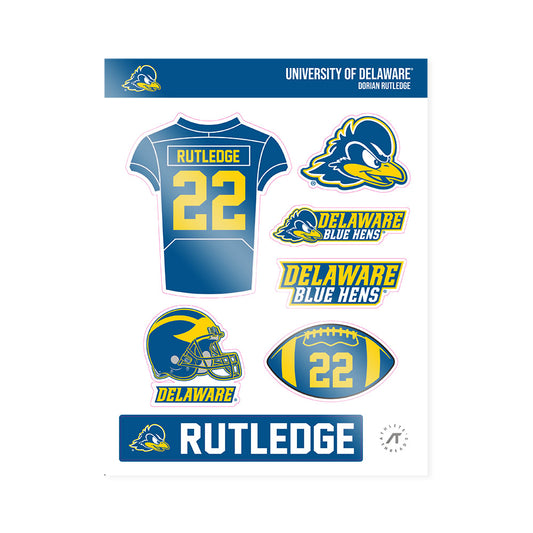 Delaware - NCAA Football : Dorian Rutledge - Sticker Sheet-0