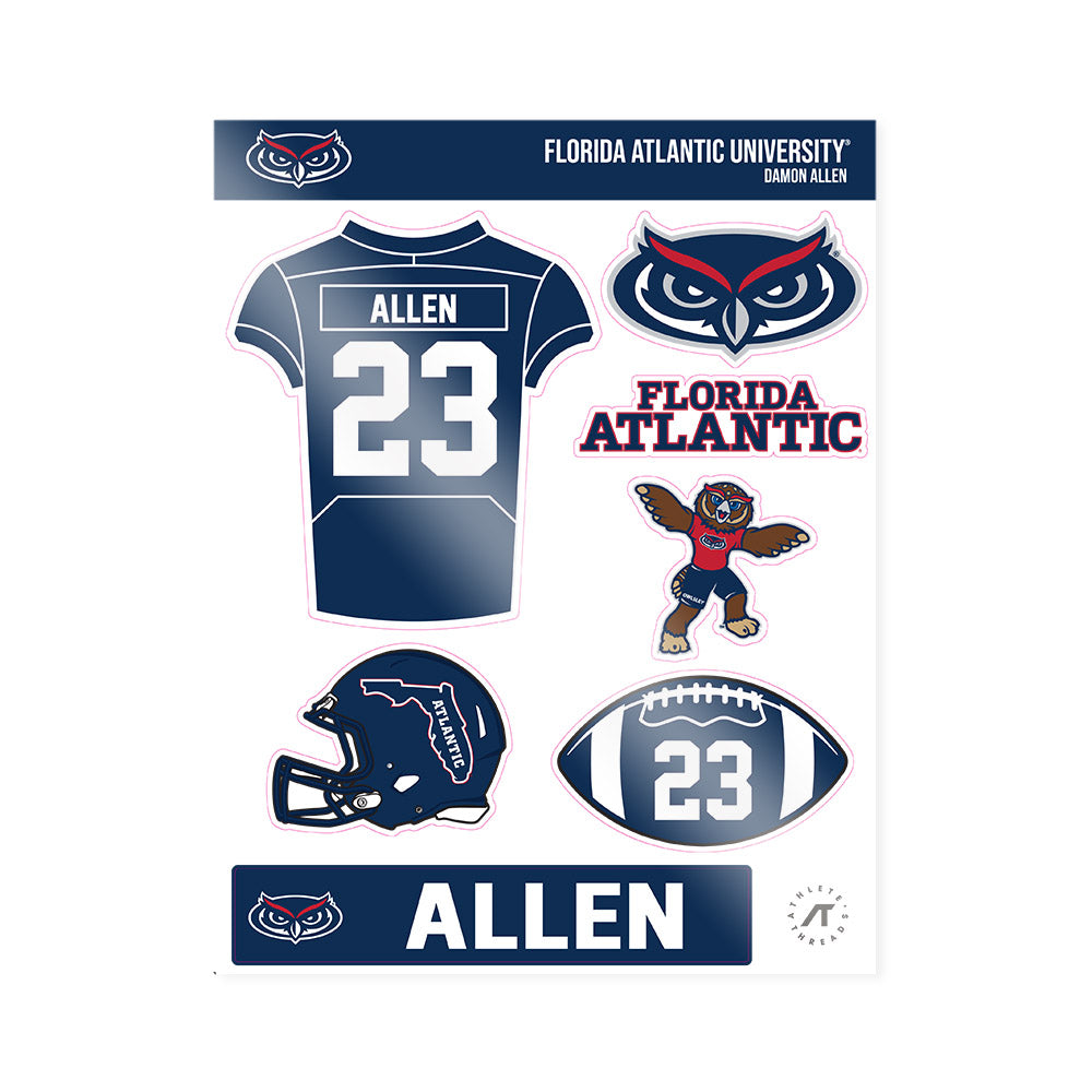 FAU - NCAA Football : Damon Allen - Sticker Sheet-0