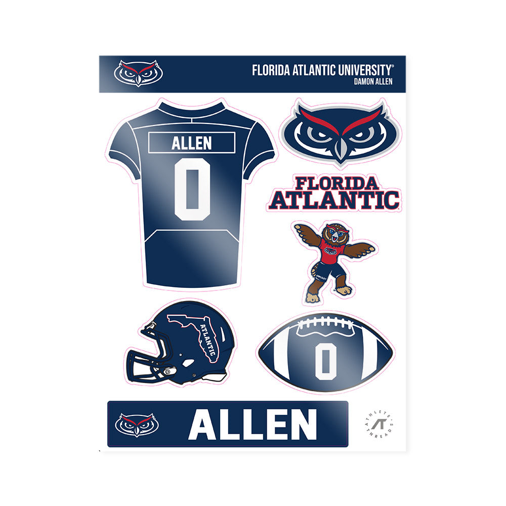 FAU - NCAA Football : Damon Allen - Sticker Sheet-0