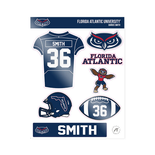 FAU - NCAA Football : Darius Smith - Sticker Sheet-0