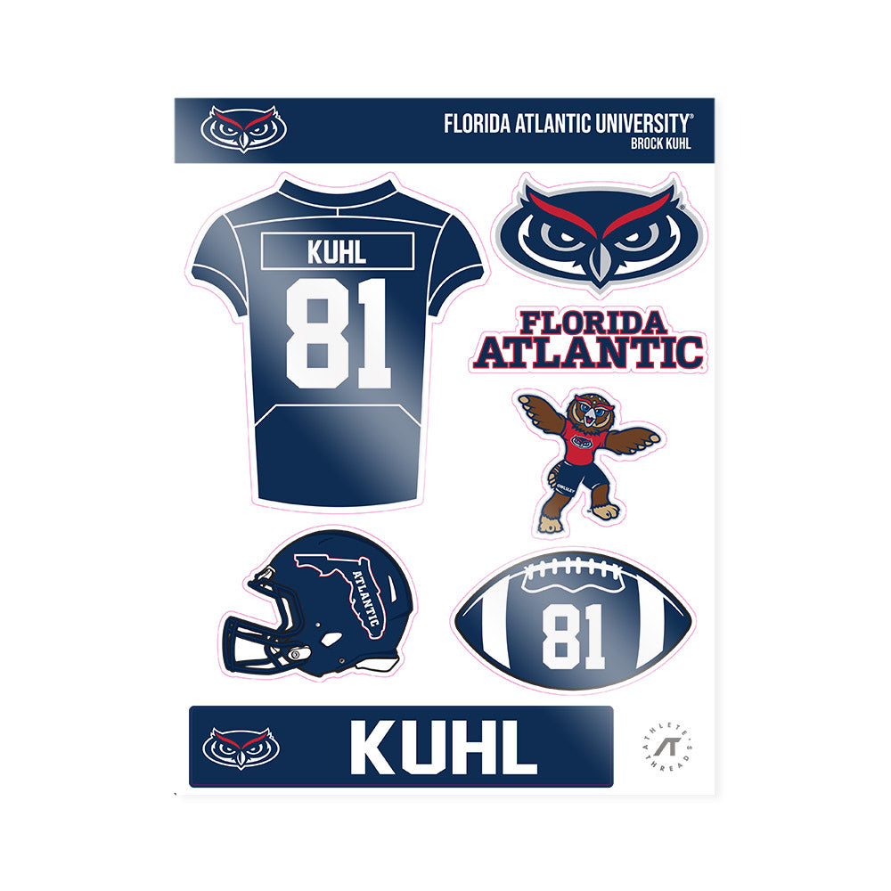 FAU - NCAA Football : Brock Kuhl - Sticker Sheet-0