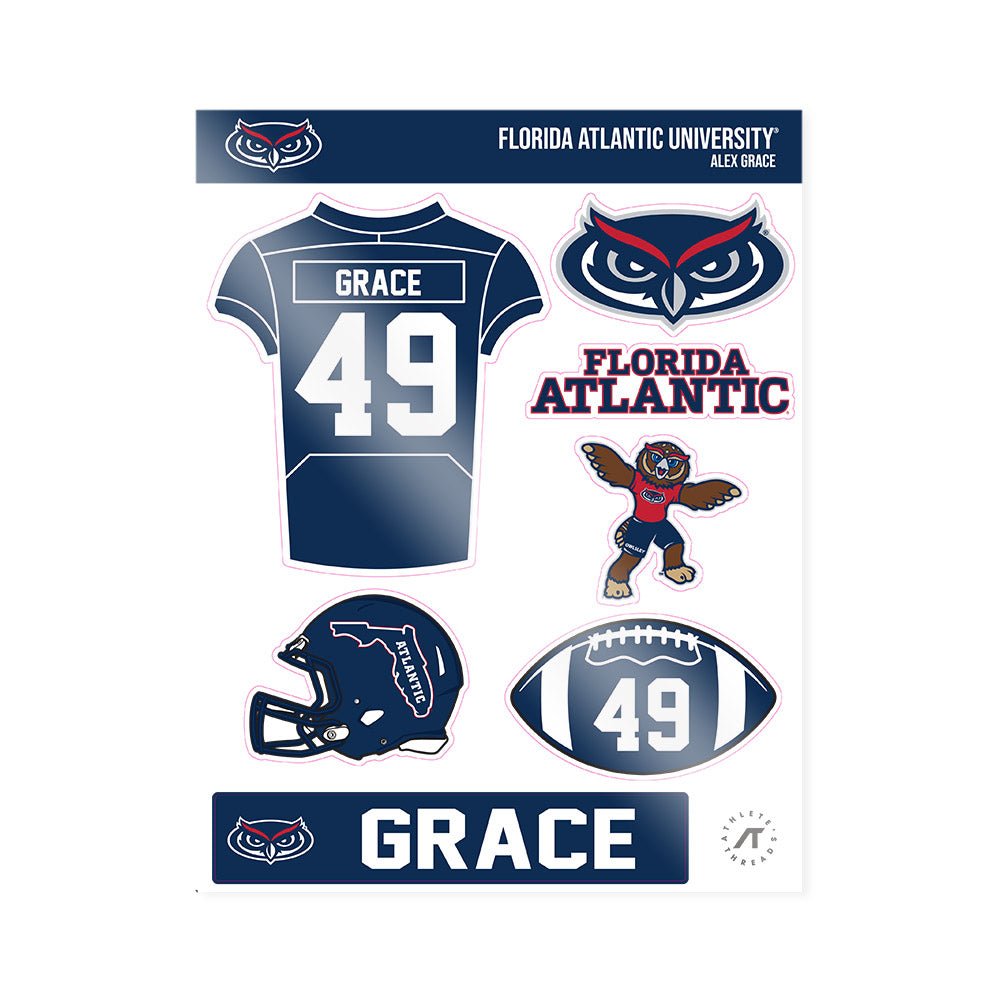 FAU - NCAA Football : Alex Grace - Sticker Sheet-0
