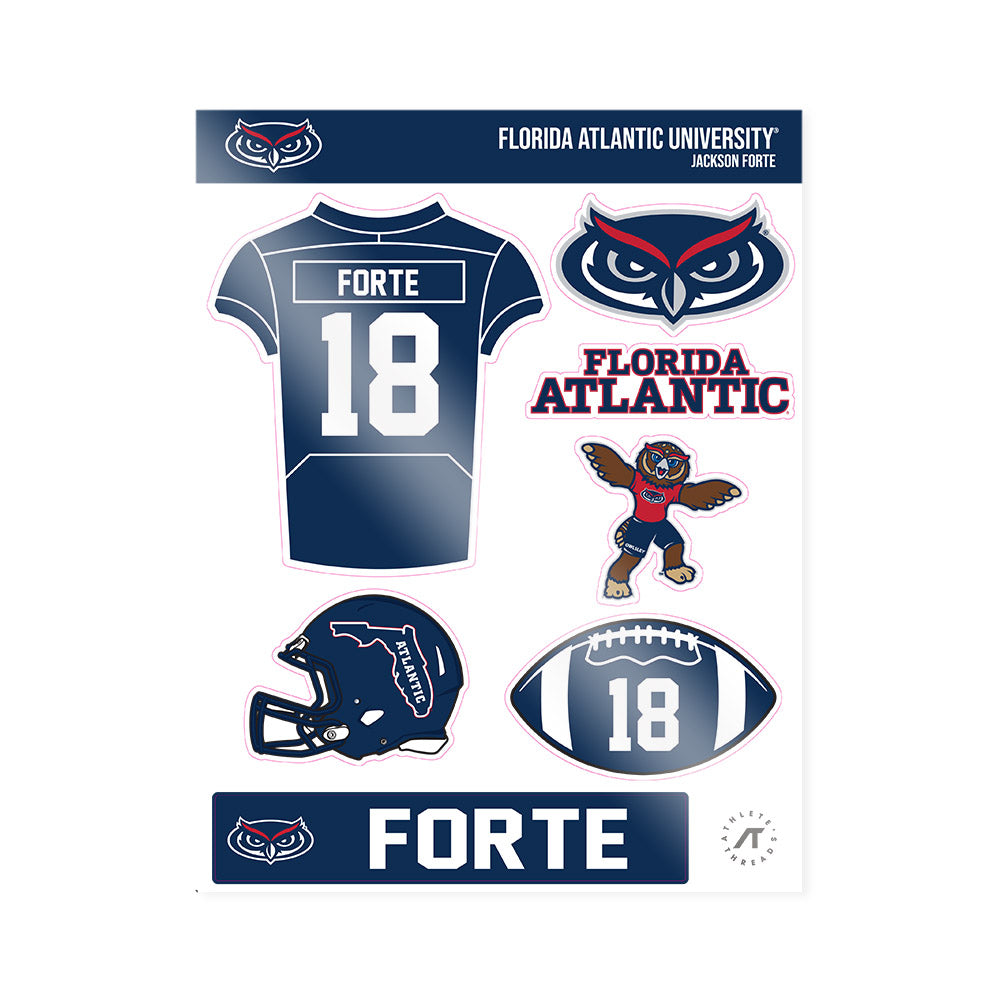 FAU - NCAA Football : Jackson Forte - Sticker Sheet-0
