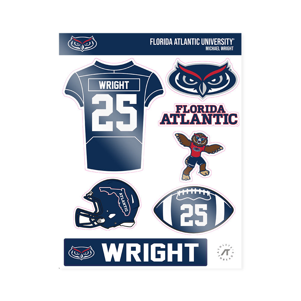 FAU - NCAA Football : Michael Wright - Sticker Sheet-0