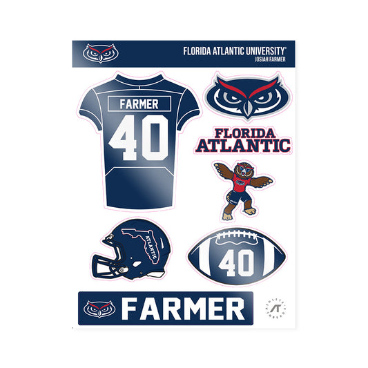 FAU - NCAA Football : Josiah Farmer - Sticker Sheet-0