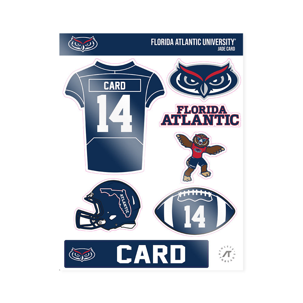 FAU - NCAA Football : Jade Card - Sticker Sheet-0
