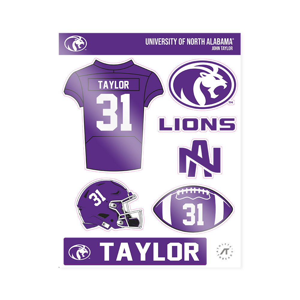 North Alabama - NCAA Football : John Taylor - Sticker Sheet-0