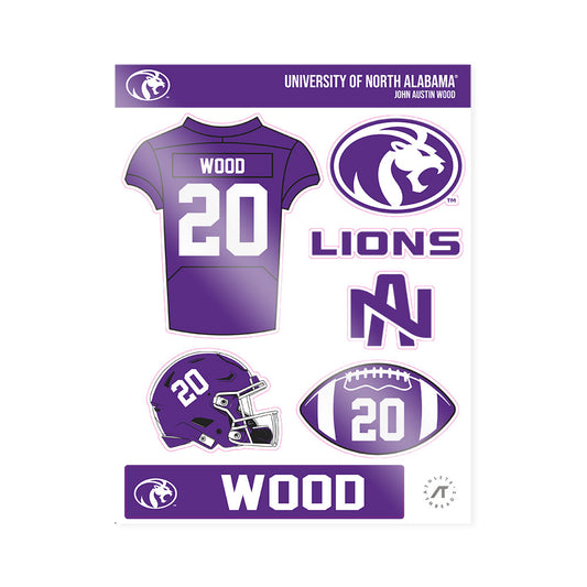 North Alabama - NCAA Football : John Austin Wood - Sticker Sheet-0