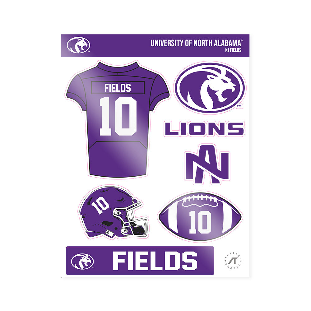 North Alabama - NCAA Football : KJ Fields - Sticker Sheet-0