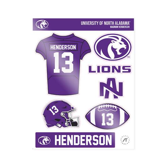 North Alabama - NCAA Football : Magnum Henderson - Sticker Sheet-0
