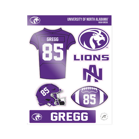 North Alabama - NCAA Football : Noah Gregg - Sticker Sheet-0