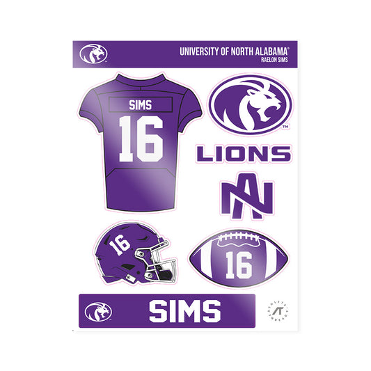North Alabama - NCAA Football : Raelon Sims - Sticker Sheet-0